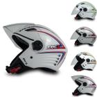 Capacete Moto Aberto X Open Brasil Usa Italia Branco Países FW3