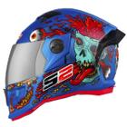 Capacete Moto Adulto Feminino Masculino Fechado Pro Tork Stealth Zombie Brilhante Viseira Cromada