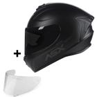 Capacete Moto ASX Draken Eagle Solid Preto Fosco Esportivo Masculino Feminino Com viseira fumê