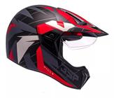 Capacete Moto Bieffe 3 Sport Hills Cinza Vermelho Fosco