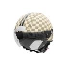 Capacete Moto Br 101 Flash Revestido Xadrez Bege Cristal 56