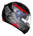 Capacete Moto Esportivo Ebf Fechado X Troy Furious Preto Fsc Vermelho C/ Óculos Interno Selo Inmetro