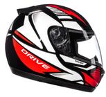 Capacete Moto Fechado Feminino Masculino Fly Drive Trait Preto e Vermelho