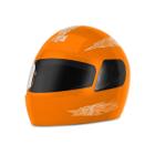 Capacete Moto Fechado Laranja Pro Tork Liberty Four Viseira Transparente Diversos Tamanhos + Capa de chuva PVC Pioneira