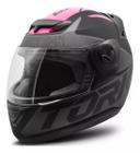 Capacete moto fechado liberty evolution g7 feminino rosa preto fosco