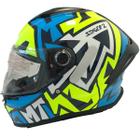 Capacete Moto Fechado Mt Stinger 2 Meld C7 Amarelo Azul - Mt Helmets