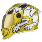 Capacete Moto Fechado Pro Tork Stealth Rabbit Brilhante Viseira Dourada