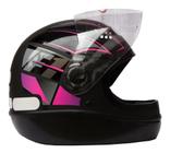 Capacete Moto Feminino Taurus Fórmula 1 Neo Preto Fosco Rosa