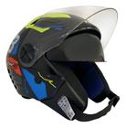 Capacete Moto FW3 X Open Up 43 Amarelo e Azul Tamanho 56