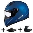 Capacete moto kit ls2 ff358 + narigueira alta + viseira fumê