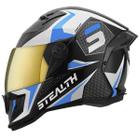 Capacete Moto Masculino e feminino Fechado Pro Tork Stealth Concept Brilhante Vis. Dourado