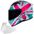 Capacete Moto Masculino Feminino ASX Inglaterra Kingdom UK + Viseira Fumê Extra