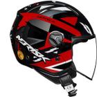 Capacete Moto Norisk Aberto Orion Denver Preto Vermelho