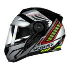 Capacete Moto Norisk Route Ff345 Preto Fosco Brilho Robocop 56/P