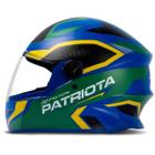 Capacete Moto Patriota Fechado Integral Pro Tork R8 Azul e Verde Masculino Feminino