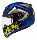 Capacete Moto Peels Icon 23 Track Azul Metálico Prata Tam 58