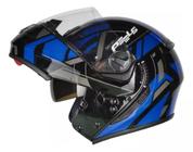 Capacete Moto Peels Robocop Dynamic U-rb2 Preto Azul Brilhante