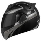 Capacete Moto Robocop Escamoteável Articulado Pro Tork V-pro Jet 2 Carbon Preto Vis. Fumê