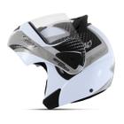 Capacete Moto Robocop Escamoteável Articulado V-pro Jet 2 Carbon Branco Feminino Masculino Pro Tork