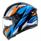 Capacete Moto Spike 2 Peels Bsn Preto Azul Metálico Fechado