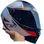 Capacete Mt Stinger 2 Sr A5 Branco Vermelho Brilho+ Vis Fumê