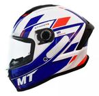 Capacete MT Stinger 2 Zivze E7 Branco Azul e Vermelho - MT Helmets