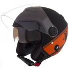 Capacete New Atomic Skull Riders Preto e Laranja Tamanho 60 Pro Tork - CAP-436PTLRF