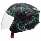 Capacete New Liberty 3 Flowers Azul e Preto Fosco Tamanho 58 Pro Tork - CAP-764AZPT