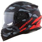 Capacete Norisk FF302 Destroyer preto fosco vermelho