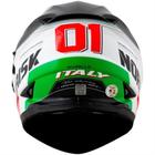 Capacete Norisk FF302 Grand Prix (Viseira Solar) Italy Preto/Branco Brilho