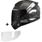 Capacete Norisk Razor Axial Prata + Viseira Fumê Moto