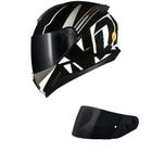 Capacete Norisk Razor Full Preto e Branco Mais Viseira Fumê