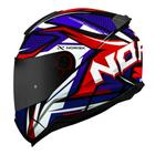 Capacete norisk razor sharp azul vermelho brilhante