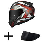 Capacete Norisk Razor Sharp Preto Cinza e Vermelho Mais Viseira Fumê