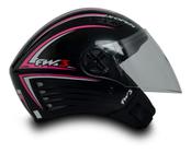 Capacete Para Moto Aberto X Open Preto Rosa Tamanho 56 Viseira Transparente/Forro Removível INMETRO - FW3