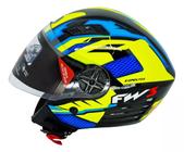Capacete Para Moto Aberto X Open Up Fox Fw3 Óculos Interno