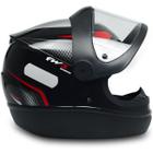 Capacete Para Moto Automático Fechado Narigueira Viseira 2.00mm Vermelho E Preto Tamanho 58 - FW3