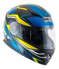 Capacete Para Moto Escamoteável Helt Hippo Glass Ímola Amarelo/Azul