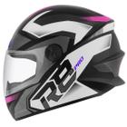 Capacete Para Moto Feminino Masculino R8 Brilhante Pro Tork Fechado Integral Esportivo Vis. Cristal