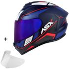 Capacete Para Motociclista ASX Draken Wind + Viseira Extra Colorida