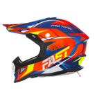 Capacete Para Piloto Moto Trilha Motocross Pro Tork Fast Fantasy Azul - Laranja Masculino Feminino