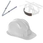 Capacete plt plastcor em polietileno selo inmetro branco c.a 31469 + jugular para capacete - a.t. - abf