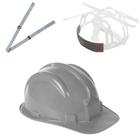 Capacete plt plastcor em polietileno selo inmetro cinza c.a 31469 + jugular para capacete - a.t. - abf