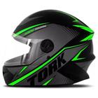 Capacete R8 Preto e Verde Tamanho 56 Pro Tork - CAP-567CZVD