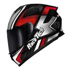 Capacete Race Tech Hit Draw Cinza e Vermelho