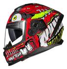 Capacete Race Tech LançamentoVolt Croc Vermelho Com Oculos interno FUme