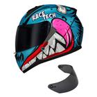 Capacete Race Tech Sector Nhac Azul Mais Viseira Fumê