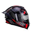 Capacete Racer1 Rc1 Icone Preto Cinza Vermelho