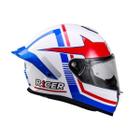 Capacete Racer1 Rc1 Nava Branco Azul Vermelho