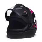 Capacete San Marino Femme Moto Preto Flor Rosa